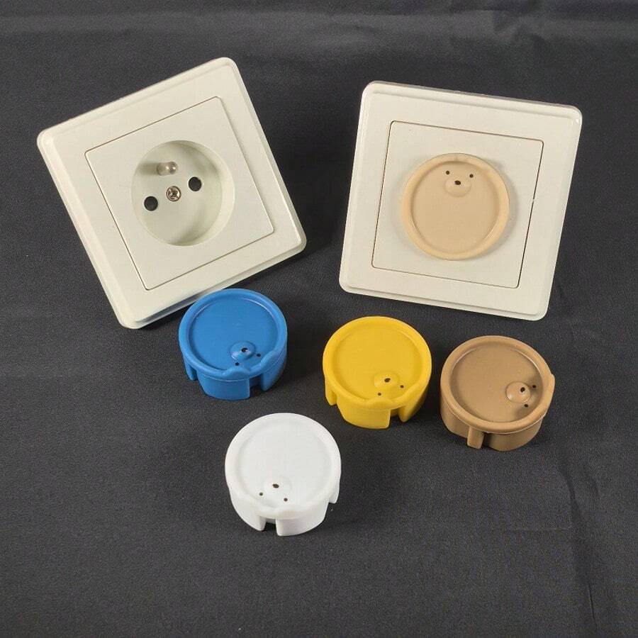 1 pieza Cubierta de enchufe de silicona - Estándar europeo, 2 orificios, protectores de enchufe de doble fase, antielectricidad y a prueba de polvo para  en el baño