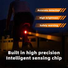 VXM Smart Brake Sensing Tail Light For Road & Mountain Bikes, High Brightness Non-Dazzling Safety Warning Light Riding Accessory