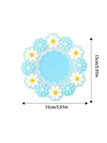 1pc Daisy Coasters Silicone Material Cute Flower Shape High Temperature Resistant Two-Color Coffee Coasters, Mug Coasters 10/15/20 Cm Mini Coasters, Suitable For Holiday Gifts, Office Colleague Gifts, Home Decor, Perfect For Home Decor & Tabletop Protection