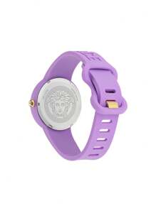 Versace Relógio Feminino Moderno - Pulseira Roxa Vibrante, Mostrador de 39mm - Relógio Medusa Pop Quartz