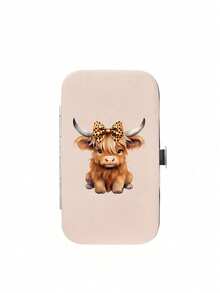 7pcs/Set Nail Clipper Set With Charming Highland Cow Pattern,Portable Organizer Case Included Large Capacity Nail Care Box Storage Box, With Stainless Steel Tools, Ultra Sharp And Splash Free Nail Clipper Set, Classic Design Cutting Box, Used For Mobile Beauty Essentials, Travel, Outings, Residential School And Home Essentials - Baby Pink - View 15