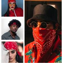 1 pieza Pañuelo para la cabeza multifuncional con estampado de paisley elegante y brillante, pañuelo delgado y transpirable para el cuello, estilo hip-hop para hombres y mujeres, de secado rápido, ligero y tejido, opción ideal para un regalo de moda bohemia. Pañuelo para la cabeza, diadema y pañuelo cuadrado