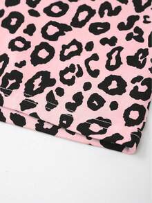 Tween Girls Leopard Print Allover Pattern Cute Casual Tank Top And Shorts Set, Summer - Pink - View 5