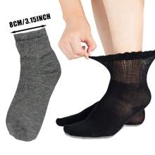 3/10 pares de calcetines transpirables para diabetes, calcetines cilíndricos medios sin restricción elástica para hombres y mujeres, regalo de salud, tela de alta elasticidad, calcetines neutros, calcetines con maldición dulce, los grandes calcetines D, calcetines con picos, sin restricción, parte superior tejida plana, cómodos