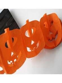 19.68ft Halloween 3D Pumpkin Honeycomb Garland, Skull & Bat Paper Honeycomb Garland Banner, Suitable For Porch Decor And Holiday Party Atmosphere Decoration, Halloween Decor, Party Background Decor Banner, Halloween Party Decor, Holiday Home Decor, Applicable For Corridor Decor And Holiday Atmosphere Enhancement