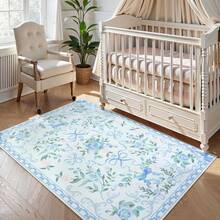 1 PC- 31" X 20",16" X 48", 18" X 60", 84"X 60" Area Rugs Floral Rugs For Girls, Washable Bow Area Rug For Living Room, Cute Ultra-Thin Non Slip Indoor Decor Carpet For Nursery Kids Room Bedroom Playroom