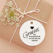50pcs/Pack Simple Spanish Gracias Thank You Gift Hang Tags, With Hole & String, 2" X 3.5", Suitable For Wedding, Birthday, Adult Ceremony, Anniversary, Holiday Greeting, Mother's Day, Father's Day, Wedding Favor Decoration Tags School Supplies,Back To School