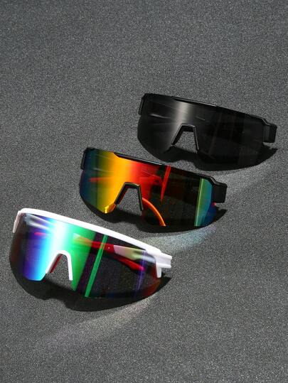 3pcs Men's Sports Glasses, Fashion Cycling Glasses With PC Frame And Lens, Outdoor Riding Goggles
