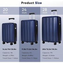 2025's Hottt-SHOWKOO Suitcase Sets 3 Hard S Expandable 100% Polycarbonate Lightweight Ultra  Carry On Travel Hand Luggage  4 Ner Wheels TSA Lock 20" 24" 28", White-2 Piece Set Deep Blue