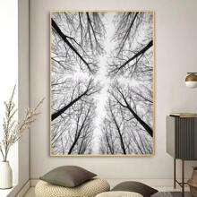 1 Stück/3 Stück Wandkunst Poster Pflanzen Teil Schwarz-Weiß Wald Poster Poster Kunst Bar Wohnzimmer Möbel Dekoration Ohne Rahmen/Mit Rahmen Leinwandkunst