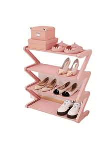 1 pieza Estantería multiusos a prueba de polvo para zapatos, de fácil montaje y movimiento, estantería de almacenamiento de pie de plástico, estantería de almacenamiento multifuncional de gran capacidad, organizador de piso de fácil montaje sin herramientas, apilable, esencial para el hogar y la habitación, ahorra espacio, organización del hogar para almacenar zapatos, botas y diversos artículos, apta para pasillos, armarios, salas de estar y dormitorios