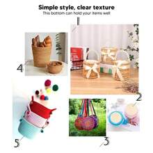 3pcs Oval Solid Crocheted Basket Bottoms, Wooden Basket Weaving Materials, Crochet Basket Bottoms, Suitable For Handcraft Weaving And Knitting