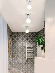 مجموعة من قطعتين من أجهزة إضاءة السقف الحديثة الشمالية المعاصرة والرجعية، قاعدة مصباح E27، مناسبة لغرفة المعيشة والنوم والحمام والمطبخ والشرفة (المصباح غير مشمول)