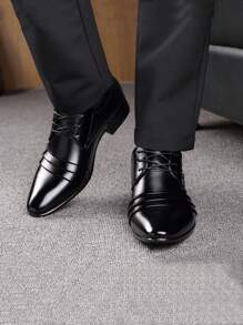 Scarpe casual da uomo in taglie comode, scarpe eleganti da uomo per ufficio e lavoro, scarpe da uomo alla moda con lacci, adatte per uso quotidiano, ufficio e tempo libero