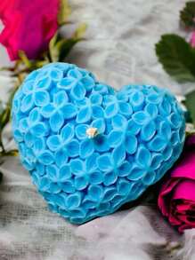 DIY Floral Heart-Shaped Silicone Candle Mold - For Home Decor, Plaster