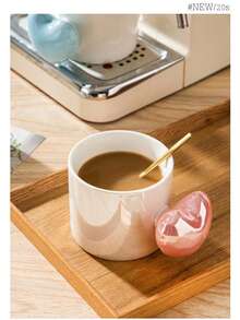 Cute Heart Shape Ceramic Mug, High Aesthetic Value Gifts, Household Couple Mugs, Coffee Cups, Milk Cups, Large Capacity 330ml - Multiple Selection - View 9