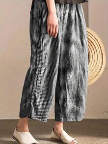 (不定位印花) 女士休闲舒适哈伦裤 - 黑色 - 查看 5