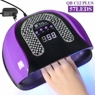 LIMEGIRL Nuova lampada unghie ad alta potenza ad asciugatura rapida, luce LED UV per gel unghie, lampada professionale asciuga unghie con 57 LED, con spina EU