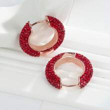 925 Sterling Silver Hoop Earrings For Women, Fashion Crystal Rimmed Gift, 15mm - 35mm