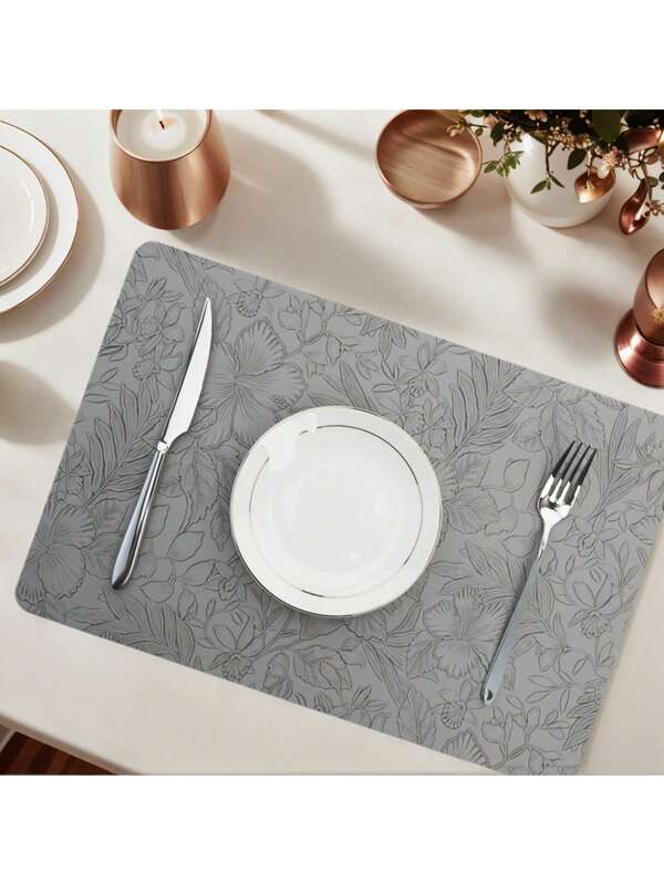 Nordic Style PVC Leather Placemat, Waterproof Oil-Proof Dining Table Mat, Non-Slip Heat Insulation, Suitable For Home And Hotel Use