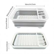 Rejilla plegable de plástico para secar platos, organizador plegable de vajilla para almacenamiento, cocina