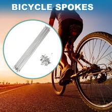 Bicycle Spokes Carbon Steel Bike Spoke With Nipples For Most Bicycle - فولاذ كربوني فضي اللون 14 جرام، 36 قطعة - مشاهدة 2