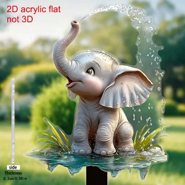 1 stuk acryl 2D dierengazondecoratie, geschikt voor tuin, gazon, tuin, terras, potplantendecoratie, eenvoudig te installeren, weerbestendig, ideaal cadeau voor een housewarming