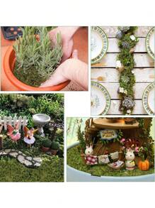 Artificial Moss Fake Moss Fresh Green For Crafts Decorative Centerpieces Fairy Garden Wedding Party Decor Bowl Vase Filler Faux Potted Plants Home Kitchen Garden Decor