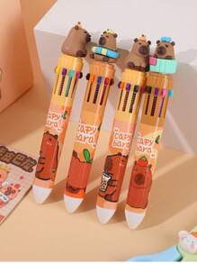 Set da 6 pezzi, 10 colori, penna a sfera con capibara, per studenti, blocchi notes, forniture per ufficio