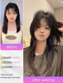 SHUDUO 1 Synthetic Heat-Resistant Black-Brown Curly Wig With Bangs, Made Of Fiber, Suitable For Everyday Use, Natural And Realistic Wig (Accessories Not Included) - Dark Brown - View 5
