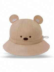 1 Baby Sonnenhut, Fischerhut für Neugeborene Mädchen und Jungen, Baby Sommer Sonnenschutz Hut, weiches einfarbiges bärförmiges Sonnenhut für Kleinkinder ganzjährig, verstellbarer Hutumfang mit Zugband, geeignet für Alltag/Outdoor/Reisen, 0-24 Monate - Verschiedenfarbig - Übersicht 5