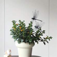 4pcs Realistic Dragonfly Garden Stakes, Outdoor Waterproof Black Dragonfly Yard/Lawn Decor, Indoor Vase Decoration