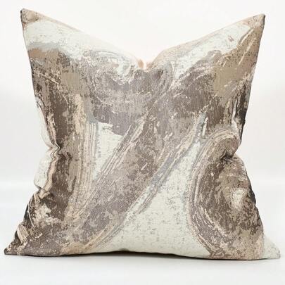 1pc Modern Geometric Jacquard Fabric Throw Pillow Cover, Without Filler. The Innovative Jacquard Craftsmanship Presents A Neat, Skin-Friendly And Comfortable Pillow With Subtle Spatial Artistic Sense, Enhancing The Fabric Quality. The Cushion Cover Is Suitable For Sofa, Bed, Car, Chair, Window Seat, Loveseat, Living Room, Bedroom, Floor, Bench, Office, Cafe, Etc.