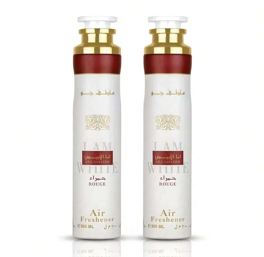 Pack de 2 unidades ambientadores arabes Lattafa 600ml,Spray de hogar y tejidos Ana Abiyedth Rouge 300ml+Ana Abiyedth Rouge 300ml,Olores frescos,duraderos,unicos orientales - Blanco - Ver 1