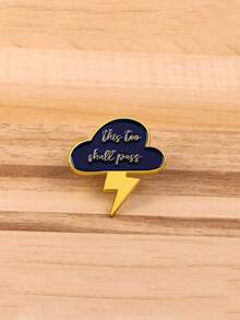1pc Storm Cloud & Lightning Brooch Pin, Accessory - A - View 2