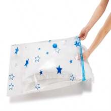 2 pièces Sac de rangement sous vide avec motif étoile épaissi, sac de compression sous vide convenant aux vêtements, matelas, couvertures, édredons, oreillers, voyage et stockage mobile. Matériaux de haute qualité plus doux et plus durables