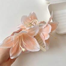 1 Stück doppelseitiger Lilien Blumen Haarclip für Frauen, vielseitiges elegantes Acryl Modehaaraccessoire, geeignet für Haarklammern, Haarklips, Haarklemmen, Haarkrallen, Haarschnallen in allen Jahreszeiten