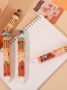 Set da 6 pezzi, 10 colori, penna a sfera con capibara, per studenti, blocchi notes, forniture per ufficio