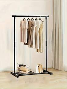 1pc Compact And Simple Single-Rod Clothes Drying Rack And Coat Stand For Students, Suitable For Home Use In Bedrooms And Dormitories.