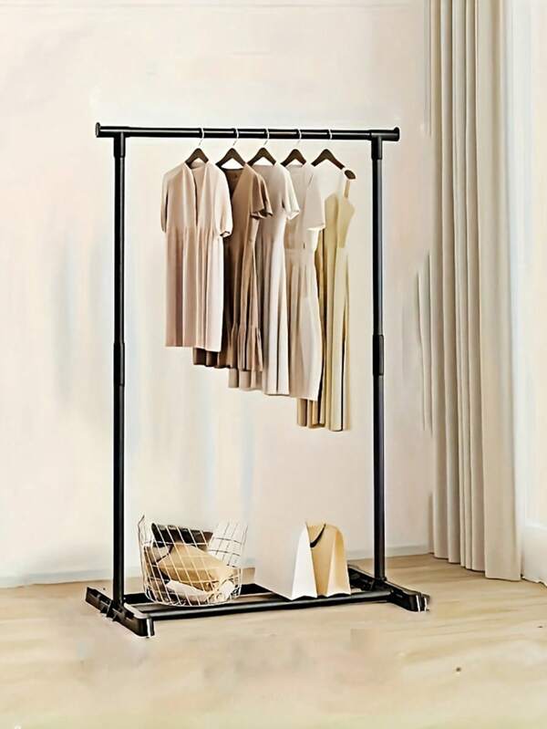 1pc Compact And Simple Single-Rod Clothes Drying Rack And Coat Stand For Students, Suitable For Home Use In Bedrooms And Dormitories.