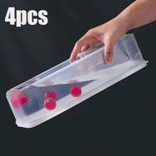 Set de 4 recipientes sellados transparentes para almacenamiento de alimentos en la cocina y el refrigerador, incluyendo cajas para fideos y tanques para granos