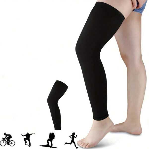 1Pc Over-The-Knee Extended Thin Summer Knee Pads Suitable For Sun Protection Fitness Sweat-Absorbing Breathable Protection
