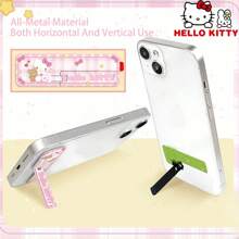 Sanrio Soporte de teléfono ultra delgado de Hello Kitty, soporte plegable para teléfono móvil de Sanrio, soporte colgante invisible para teléfono de Hello Kitty Kuromi, soporte de escritorio portátil para teléfono móvil de metal y diseño lindo de dibujos animados, con adhesivo fuerte, portátil y ajustable, accesorio de teléfono móvil, regalo para mujer, regalo de cumpleaños, regalo del Día de la Madre, regalo del Día del Niño, regalo de temporada de graduación, regalo de Acción de Gracias, regalo de Navidad para amigos y familiares