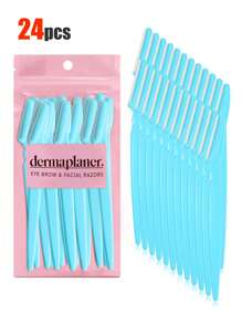 30 piezas. Set de recortador de cejas, recortador de cejas, recortador de cejas de mango largo, herramienta de belleza, utilizado para recortar las cejas, afeitadora, herramienta de exfoliación de precisión recortador de cejas, hoja de afeitadora facial, hoja de recortador de cejas y afeitadora con cubierta protectora, utilizado para eliminar el vello facial y corporal, adecuado para viajes, adecuado tanto para hombres como para mujeres. 1/3/6/12/24 piezas.