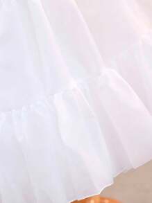 1 Stück weißer Kristallspitzen Petticoat Rock, weiches Tüll Unterrock für Lolita, Alltags Kleidung