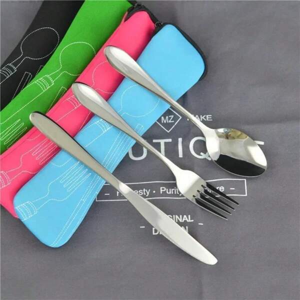 A Variety Of Portable Dinner Bags, Household Tools, Travel And Camping Spoons, Picnic Tableware Sets, Washable Zippers, Travel Tableware Set Boxes,School Supplies