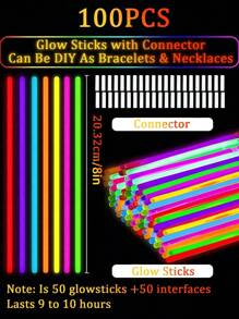 200 PCS Multicolor Glow Sticks Party Glow Stick,Party Decorations, Super Aid Stick,Colorful Wedding Glow Stick,Continuous Glow For 8~12 Hours, Suitable For Parties, Concerts, Bars, Nightclubs, Glow Stick, Glow Party Supplies, Glow In The Dark