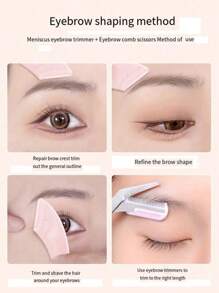 Cortapelos de precisión profesional para cejas, diseño seguro para evitar arañazos, set de pinzas portátil, duradero y fácil de usar, crea fácilmente una forma natural de las cejas, herramienta de belleza esencial para expertos en maquillaje