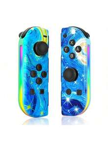 6轴无线Joy-Con游戏手柄，兼容Switch/Switch OLED，500mAh电池，带RGB灯光和双重震动，Switch游戏手柄 - 彩色 - 查看 2