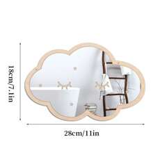 Adesivo de parede espelhado com design de nuvem, 1 peça, adesivos, decalque de parede, decalque de vinil para decoração de casa, itens de decoração de primavera para renovar sua casa, adesivos de decoração Rama, decoração de parede, decoração de quarto, adesivos personalizados, espelho de parede, espelho para decoração de quarto, banheiro, sala de estar